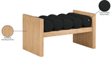 Waverly Contemporary Bench with Solid Wood Frame and Stylish Cushion Rolls for Modern Living Spaces