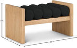 Waverly Contemporary Bench with Solid Wood Frame and Stylish Cushion Rolls for Modern Living Spaces