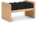Waverly Contemporary Bench with Solid Wood Frame and Stylish Cushion Rolls for Modern Living Spaces