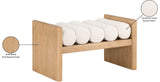 Waverly Contemporary Bench with Solid Wood Frame and Stylish Cushion Rolls for Modern Living Spaces