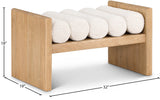 Waverly Contemporary Bench with Solid Wood Frame and Stylish Cushion Rolls for Modern Living Spaces