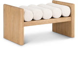 Waverly Contemporary Bench with Solid Wood Frame and Stylish Cushion Rolls for Modern Living Spaces