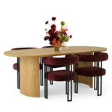 Dwen & Mia 79" Oval Dining Table Set for 4 (5-Piece)