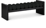 Waverly Contemporary Bench with Solid Wood Frame and Stylish Cushion Rolls for Modern Living Spaces