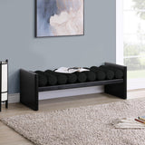 Waverly Contemporary Bench with Solid Wood Frame and Stylish Cushion Rolls for Modern Living Spaces
