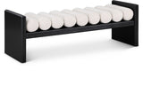 Waverly Contemporary Bench with Solid Wood Frame and Stylish Cushion Rolls for Modern Living Spaces
