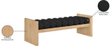 Waverly Contemporary Bench with Solid Wood Frame and Stylish Cushion Rolls for Modern Living Spaces