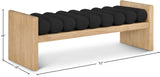 Waverly Contemporary Bench with Solid Wood Frame and Stylish Cushion Rolls for Modern Living Spaces