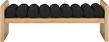 Waverly Contemporary Bench with Solid Wood Frame and Stylish Cushion Rolls for Modern Living Spaces