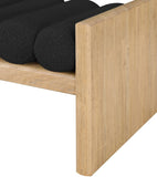 Waverly Contemporary Bench with Solid Wood Frame and Stylish Cushion Rolls for Modern Living Spaces