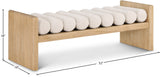 Waverly Contemporary Bench with Solid Wood Frame and Stylish Cushion Rolls for Modern Living Spaces