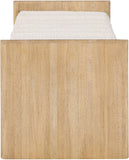 Waverly Contemporary Bench with Solid Wood Frame and Stylish Cushion Rolls for Modern Living Spaces