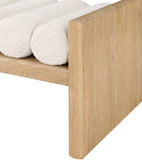 Waverly Contemporary Bench with Solid Wood Frame and Stylish Cushion Rolls for Modern Living Spaces