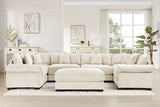 DESEO 138" Sectional Sofa with Ottoman