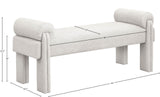 Stefano Bench - Chic Art Deco Polyester Fabric Bench for Cozy Entryway or Bedroom Seating Solution