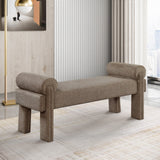 Stefano Bench - Chic Art Deco Polyester Fabric Bench for Cozy Entryway or Bedroom Seating Solution