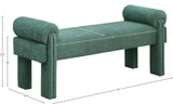 Stefano Bench - Chic Art Deco Polyester Fabric Bench for Cozy Entryway or Bedroom Seating Solution