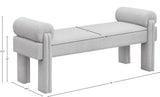 Stefano Bench - Chic Art Deco Polyester Fabric Bench for Cozy Entryway or Bedroom Seating Solution