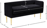 Audrey Contemporary Velvet Bench with Golden Legs – Stylish Seating for Modern Homes and Spaces