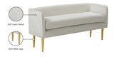 Audrey Contemporary Velvet Bench with Golden Legs – Stylish Seating for Modern Homes and Spaces