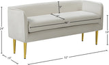 Audrey Contemporary Velvet Bench with Golden Legs – Stylish Seating for Modern Homes and Spaces