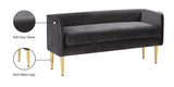 Audrey Contemporary Velvet Bench with Golden Legs – Stylish Seating for Modern Homes and Spaces