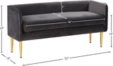Audrey Contemporary Velvet Bench with Golden Legs – Stylish Seating for Modern Homes and Spaces