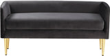 Audrey Contemporary Velvet Bench with Golden Legs – Stylish Seating for Modern Homes and Spaces