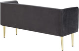 Audrey Contemporary Velvet Bench with Golden Legs – Stylish Seating for Modern Homes and Spaces