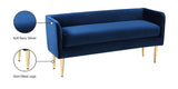 Audrey Contemporary Velvet Bench with Golden Legs – Stylish Seating for Modern Homes and Spaces