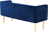 Audrey Contemporary Velvet Bench with Golden Legs – Stylish Seating for Modern Homes and Spaces