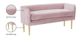 Audrey Contemporary Velvet Bench with Golden Legs – Stylish Seating for Modern Homes and Spaces