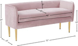 Audrey Contemporary Velvet Bench with Golden Legs – Stylish Seating for Modern Homes and Spaces