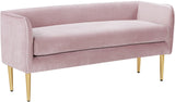 Audrey Contemporary Velvet Bench with Golden Legs – Stylish Seating for Modern Homes and Spaces