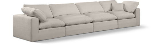 Comfy Modular Sofa - Stylish Linen Textured Design with Overstuffed Cushions for Ultimate Comfort