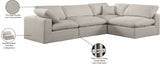 Comfy Modular Sectional Sofa - Versatile Linen Textured Design with Overstuffed Down Feather Cushions