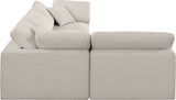 Comfy Modular Sectional Sofa - Versatile Linen Textured Design with Overstuffed Down Feather Cushions