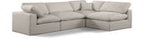 Comfy Modular Sectional Sofa - Versatile Linen Textured Design with Overstuffed Down Feather Cushions