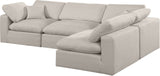 Comfy Modular Sectional Sofa - Versatile Linen Textured Design with Overstuffed Down Feather Cushions