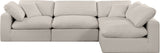 Comfy Modular Sectional Sofa - Versatile Linen Textured Design with Overstuffed Down Feather Cushions