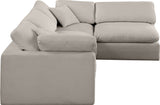 Comfy Modular Sectional Sofa - Versatile Linen Textured Design with Overstuffed Down Feather Cushions