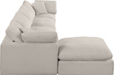 Comfy Modular Sectional Sofa in Durable Linen Fabric - Overstuffed Cushions for Ultimate Comfort