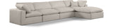 Comfy Modular Sectional Sofa in Durable Linen Fabric - Overstuffed Cushions for Ultimate Comfort