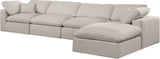 Comfy Modular Sectional Sofa in Durable Linen Fabric - Overstuffed Cushions for Ultimate Comfort