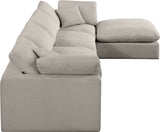 Comfy Modular Sectional Sofa in Durable Linen Fabric - Overstuffed Cushions for Ultimate Comfort
