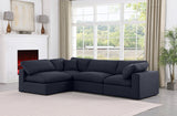 Comfy Modular Sectional Sofa - Versatile Linen Textured Design with Overstuffed Down Feather Cushions