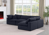 Comfy Modular Sectional Sofa - Versatile Linen Textured Design with Overstuffed Down Feather Cushions