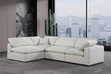 Comfy Modular Sectional Sofa - Versatile Linen Textured Design with Overstuffed Down Feather Cushions