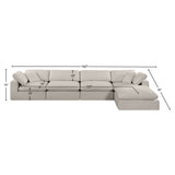 Comfy Modular Sectional Sofa in Durable Linen Fabric - Overstuffed Cushions for Ultimate Comfort