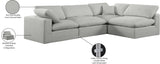 Comfy Modular Sectional Sofa - Versatile Linen Textured Design with Overstuffed Down Feather Cushions